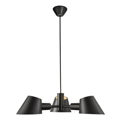Nordlux Black Dftp Stay 3-Spot Indoor Dining Living Kitchen Hallway Pendant In (Diam) 15.8Cm