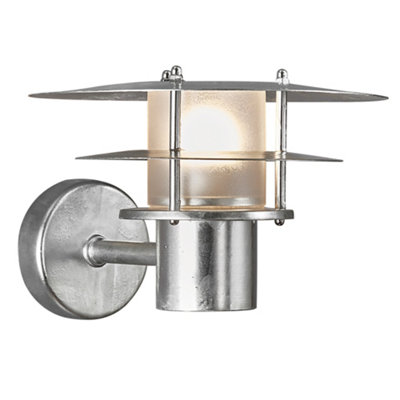 Nordlux Bastia Outdoor Patio Terrace Metal Wall In Galvanized (Diam) 27.6Cm Light