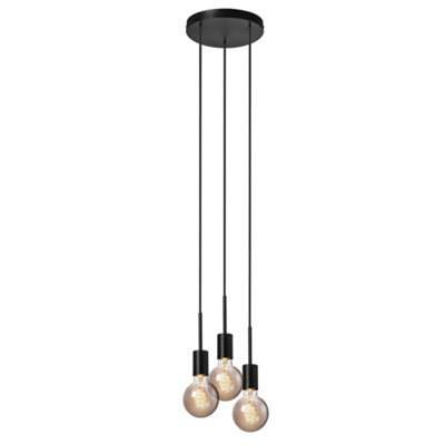 B&Q -  Paco Metal Pendant Light Retro Black,mains