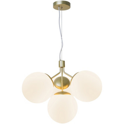 Nordlux Ivona Glass Pendant Light Hand Blown Glass Brass,mains from B&Q