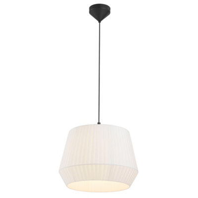 B&Q -  Dicte Textile Pendant Light Hand Pleated White,mains