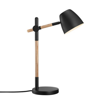 B&Q -  Theo Metal Table Lamp Adjustable Black,mains