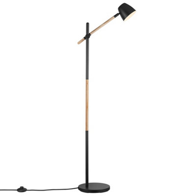 B&Q -  Theo Metal Floor Lamp Adjustable Black,mains