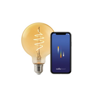 Nordlux Unisex Gold Smart Bulb Amber Glass Kitchen E27 2200K In - Image 8