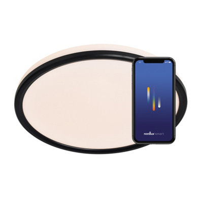 Nordlux Unisex Black Livasmart Ceiling Light Plastic Led Ip54 2700-6500K Mains - Image 7