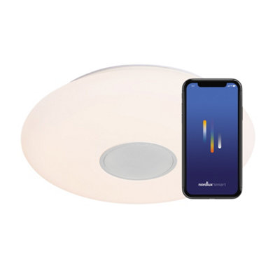 B&Q -  Djay Plastic Ceiling Light Smart White,mains Led