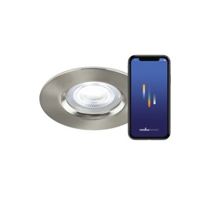 B&Q -  Djay Plastic Downlight Smart Silver,mains Led
