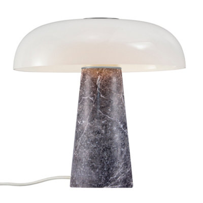 Nordlux Glossy Marble Table Lamp White Inner Grey,mains from B&Q
