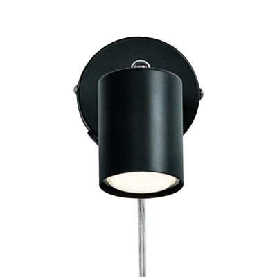 Nordlux Light/Black Explore Indoor Bedroom Living Dining Office Wall With Adjustable Lamp Head In (Diam) 5.5Cm