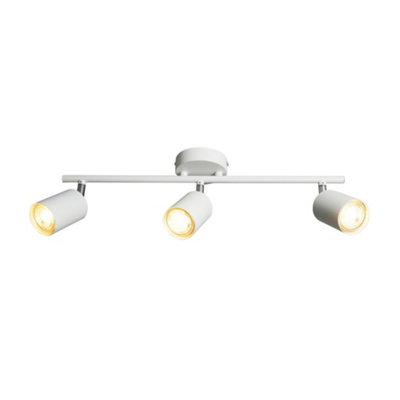 B&Q -  Explore Metal Spot Light Adjustable Head White,mains