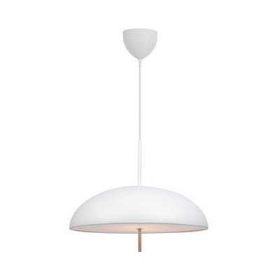B&Q -  Dftp Versale Indoor Pendant Light White Metal E27 DiffusedMains PoweredIp20