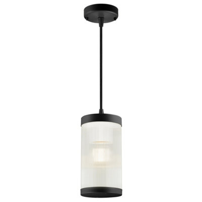 Nordlux Coupar Outdoor Plastic Pendant Light Weatherproof Black,mains from B&Q