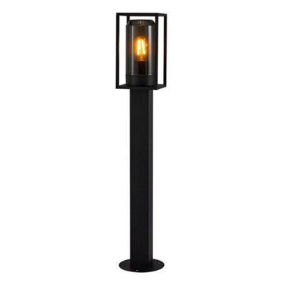 B&Q -  Griffin Outdoor Aluminium Garden Post Tinted Glass Black,mains