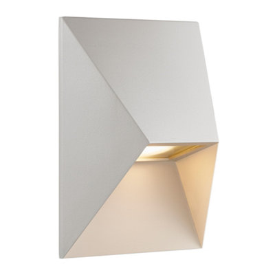 B&Q -  Pontio Outdoor Aluminium Wall Light Weatherproof White,mains