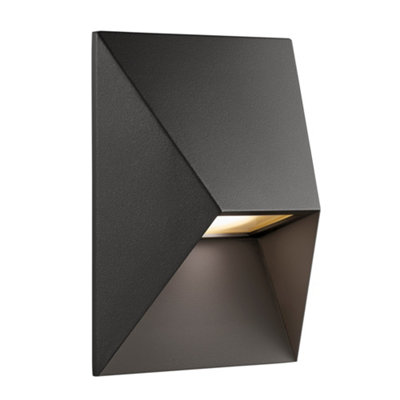 B&Q -  Pontio Outdoor Aluminium Wall Light Weatherproof Black,mains