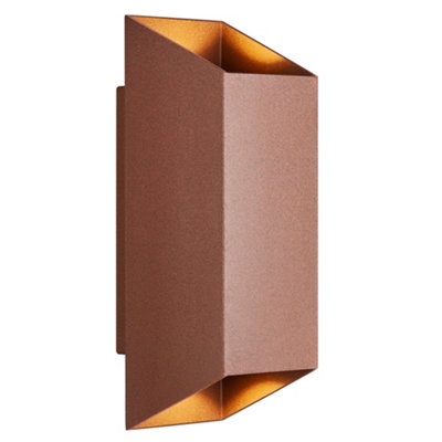 Nordlux Nico Outdoor Aluminium Wall Light Weatherproof Brown,mains from B&Q