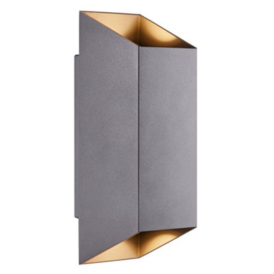 Nordlux Nico Outdoor Aluminium Wall Light Weatherproof Black,mains from B&Q