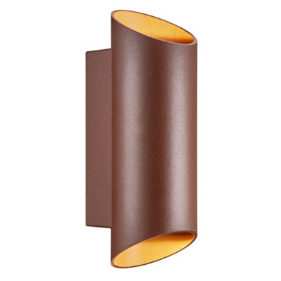 Nordlux Nico Outdoor Aluminium Wall Light Weatherproof Brown,mains from B&Q