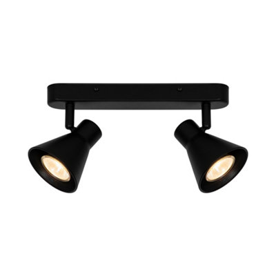 B&Q -  Eik Metal Spot Light Adjustable Head Black,mains