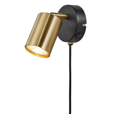 Nordlux Explore Metal Wall Light  Brass,plug In Or Mains from B&Q