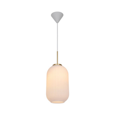 Nordlux Milford 20 Indoor Dining Living Kitchen Hallway Pendant In Opal (Diam) 20Cm White