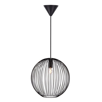 Nordlux Beroni 35 Indoor Dining Living Kitchen Hallway Pendant In (Diam) 35Cm Black
