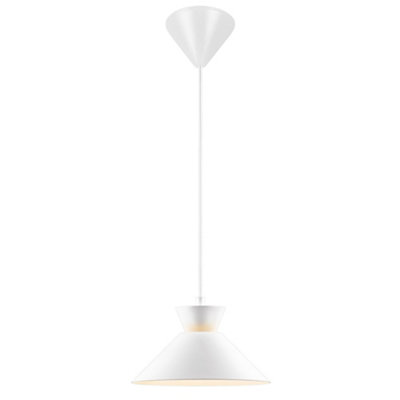 B&Q -  Dial Metal Pendant Light Uplight White,mains