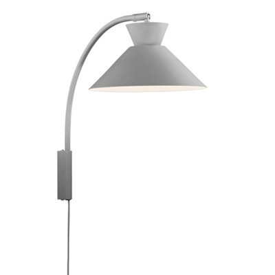 B&Q -  Dial Indoor Bedroom Living Dining Office Wall Light In Grey (Diam) 25Cm