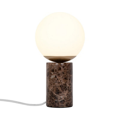 B&Q -  Lilly Glass Table Lamp Hand Blown Glass Brown,mains