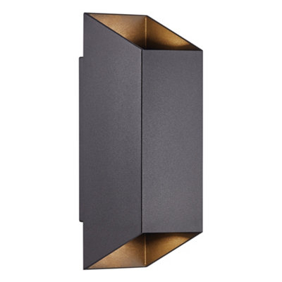 Nordlux Nico Outdoor Aluminium Wall Light Weatherproof Black,mains from B&Q