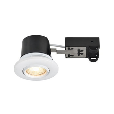 B&Q -  Umberto Indoor Downlight White Aluminium Gu10 Adjustable HeadMains PoweredIp44