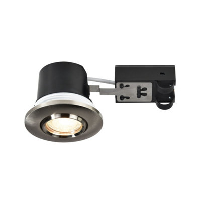 B&Q -  Umberto Indoor Downlight Silver Aluminium Gu10 Adjustable HeadMains PoweredIp44