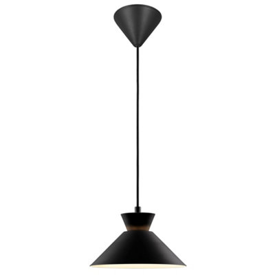 B&Q -  Dial Metal Pendant Light Uplight Black,mains