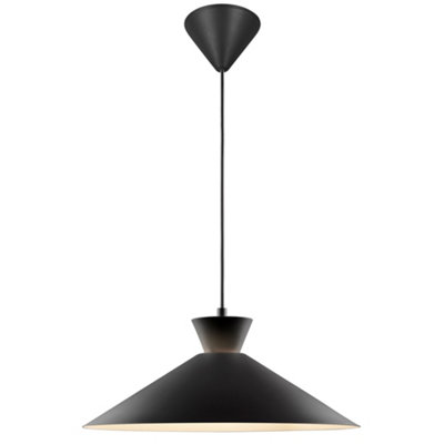 B&Q -  Dial Metal Pendant Light Uplight Black,mains