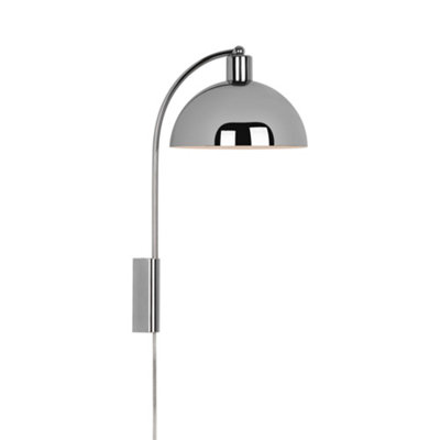 Nordlux Ellen Metal Wall Light  Silver,plug In Or Mains from B&Q
