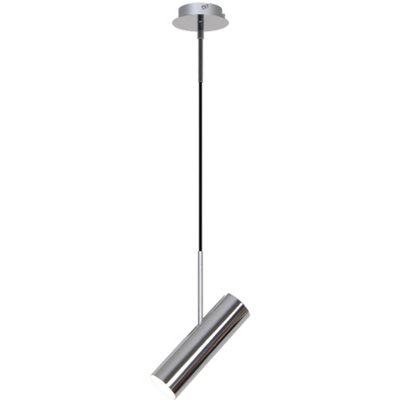 B&Q -  Mib Metal Pendant Light Adjustable Head Silver,mains