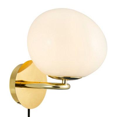 Nordlux Shapes Metal Wall Light  Brass,plug In Or Mains from B&Q