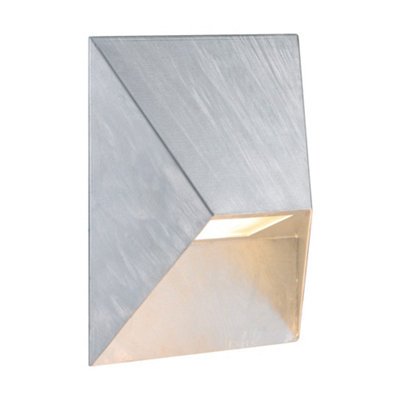 B&Q -  Pontio Outdoor Galvanized Steel Wall Light Coastal/marine Safe Silver,mains
