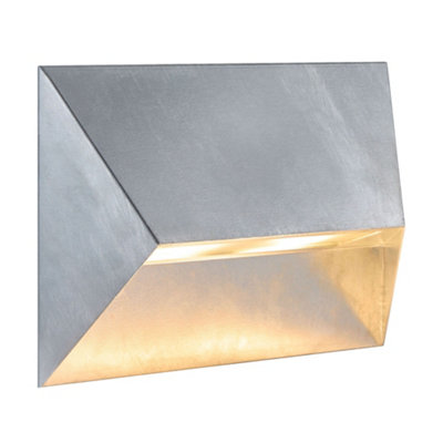 B&Q -  Pontio Outdoor Galvanized Steel Wall Light Coastal/marine Safe Silver,mains