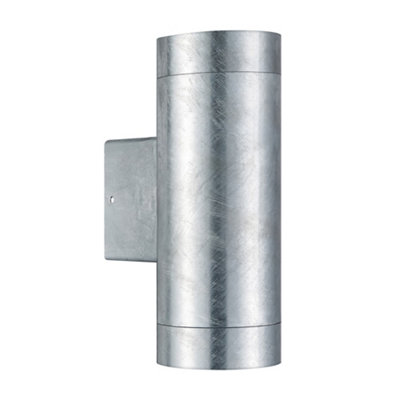 Nordlux Tin Outdoor Galvanized Steel Wall Light Coastal/marine Safe Silver,mains from B&Q