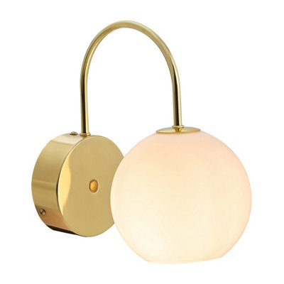 B&Q -  Franca Metal Wall Light  Brass,plug In Or Mains