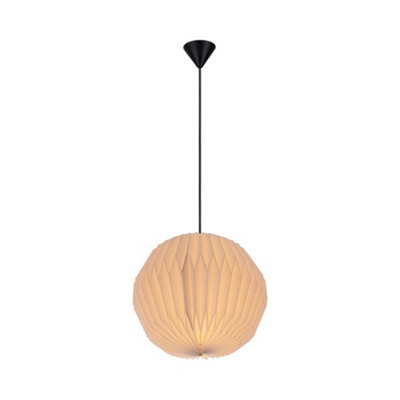 B&Q -  Belloy Paper Lamp Shade Pleated Shade  White,