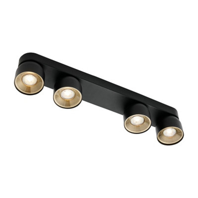 Nordlux Pitcher Metal Spot Light Gold Inner Black,mains from B&Q