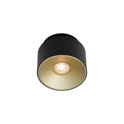B&Q -  Torone Indoor Surface Downlight Black Metal Gu10 Gold InnerIp20