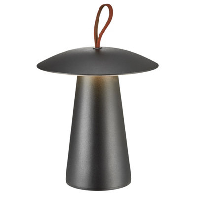 Nordlux Ara To Go 2 Portable Outdoor Table Lamp - Black - Leather Accent - Image 7