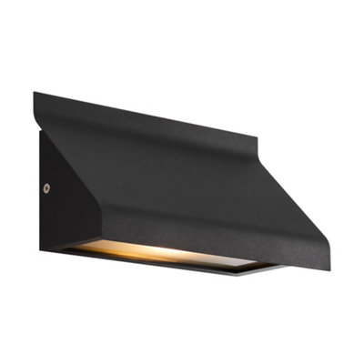 B&Q -  Tadas Outdoor Aluminium Wall Light Weatherproof Black,mains