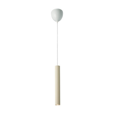 Nordlux Vico Metal Pendant Light Ribbed  Beige,mains from B&Q