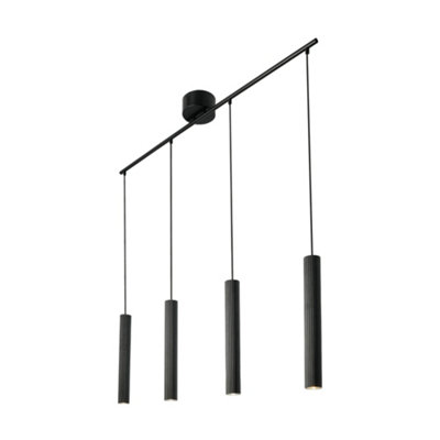 Nordlux Vico Metal Pendant Rail Light 4 Rail Black,mains from B&Q
