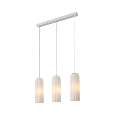 B&Q -  Miella Glass Pendant Rail Light Fluted White,mains