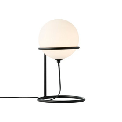 B&Q -  Wilson Glass Table Lamp Floating  Black,mains